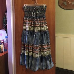 Convertible Western prairie style maxi skirt sz M